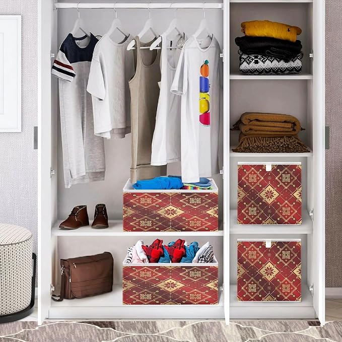senya Large Storage Bins Tile Golden Tile Collapsible Foldable Storage Cubes - Image 7