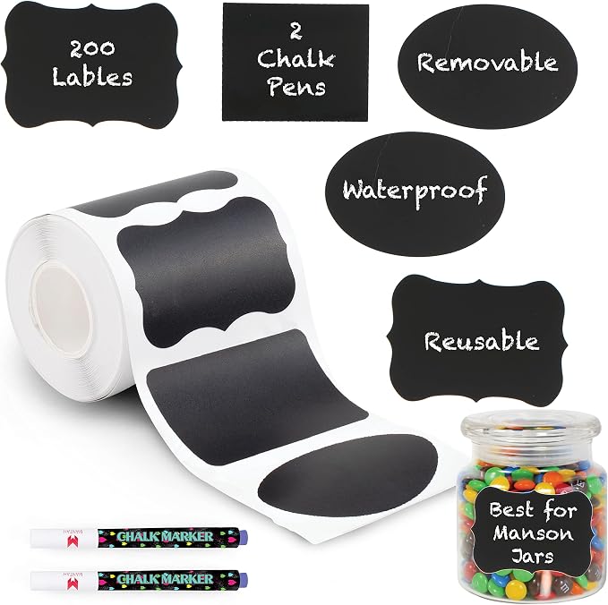Mantah 200pcs Multiple Shapes Chalkboard Labels by Mantah