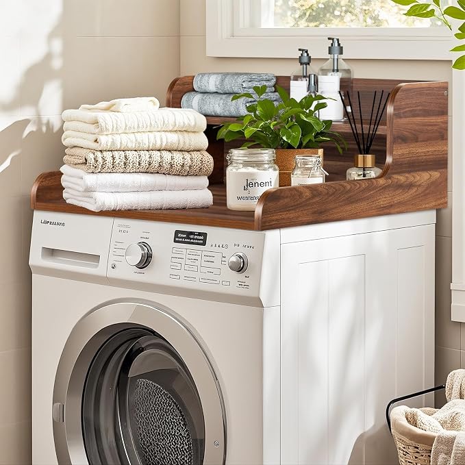 Kaboon Washer Dryer Countertop 2 Tier 28 inches Wide, Laundry Shelf Topper - Image 5