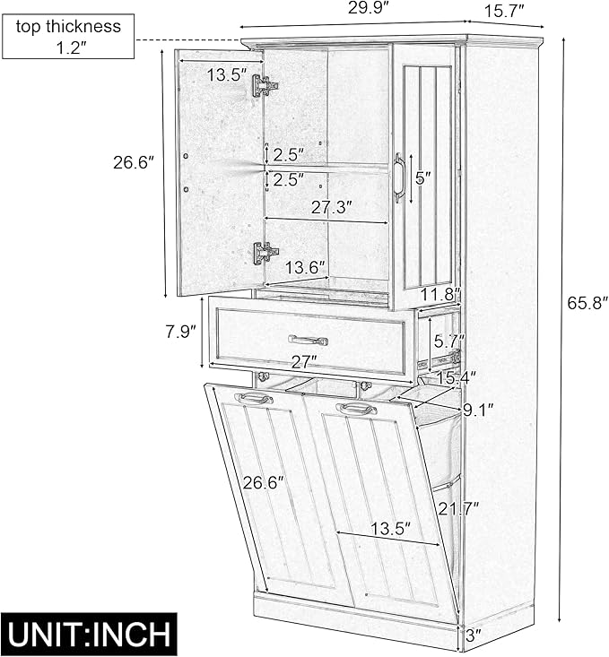 Tall Bathroom Storage Cabinet - Image 2