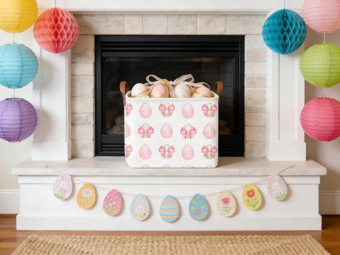 Rectangular Bow Easter basket, Easter basket empty, Storage Basket - Image 2