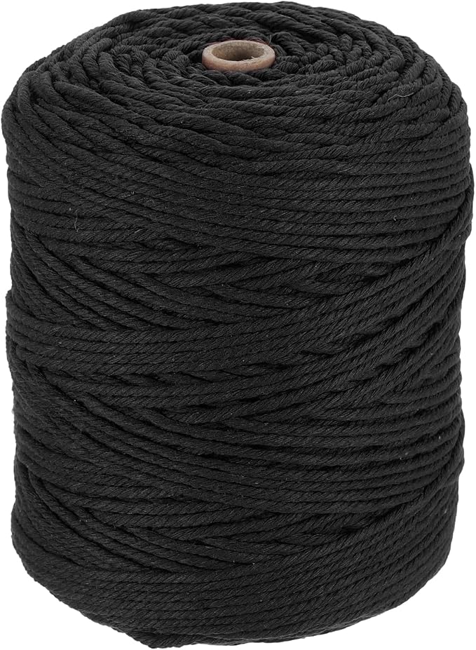 HARFINGTON Natural Macrame Cord 3mm x 328 Yards 4 Strand Twisted Cotton Macrame by HARFINGTON