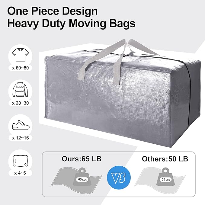 Heavy Duty Extra Large Moving Bags W/Backpack Straps - Image 5
