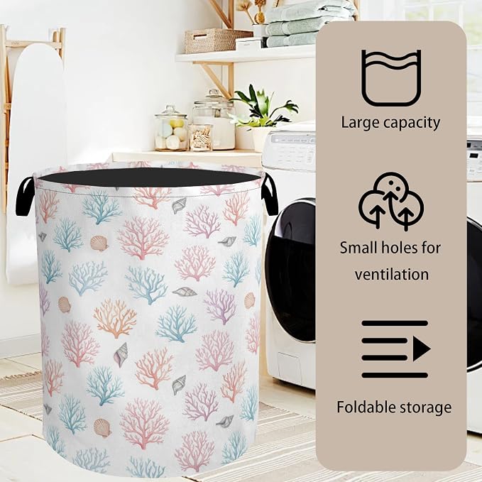 Starfish Coral Foldable Laundry Hamper - Image 7