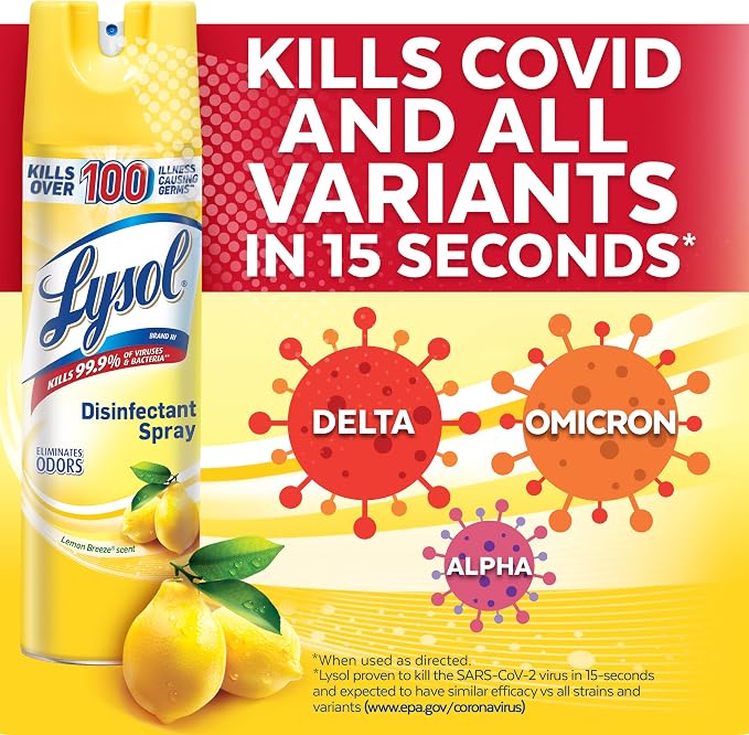 Lysol Disinfectant Spray, Lemon Breeze - Image 6