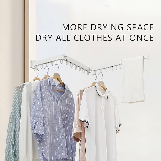 Clothes Drying Rack Wall Mounted, Laundry Drying Rack Collapsible, Space Saving - Image 2