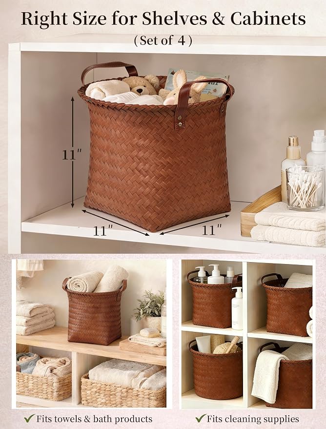 Hand Woven Baskets for Storage, Large Basket - Image 3