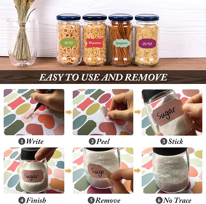 Colored Label Stickers, Removable Chalkboard Labels - Image 5