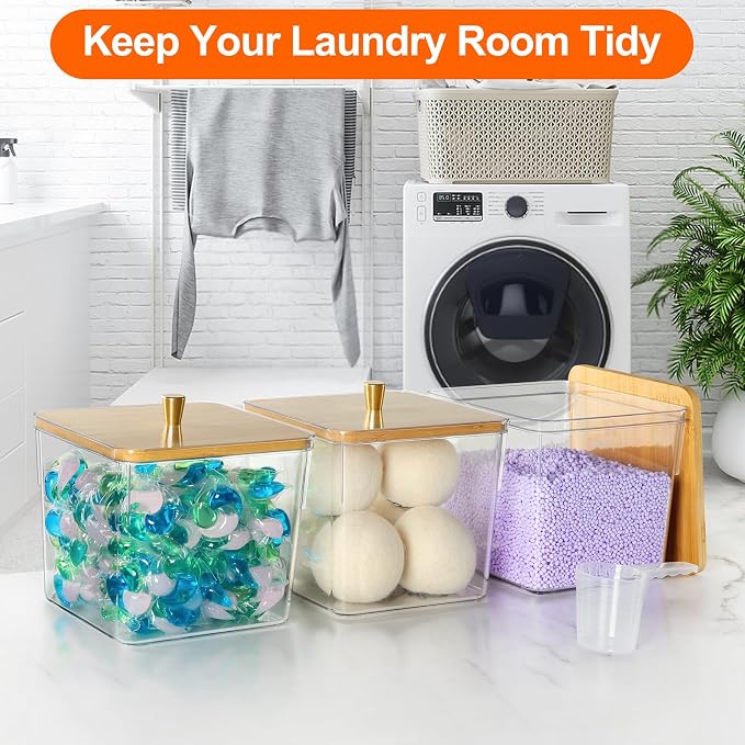 4 Pack Laundry Detergent Container, Large Laundry Powder Storage Organizer - Image 3