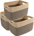 3 Pack Woven Storage Baskets for Shelves, 13.5"×11"×9.5"Organizing Bins by HZFTJOY