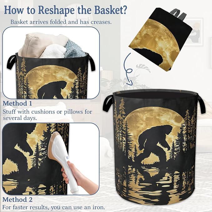 Big foot Laundry Basket, Oxford Cloth Forest Moon Laundry Hamper - Image 6