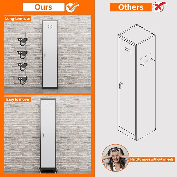 Aobabo Metal Broom Closet Storage Cabinet - Image 5