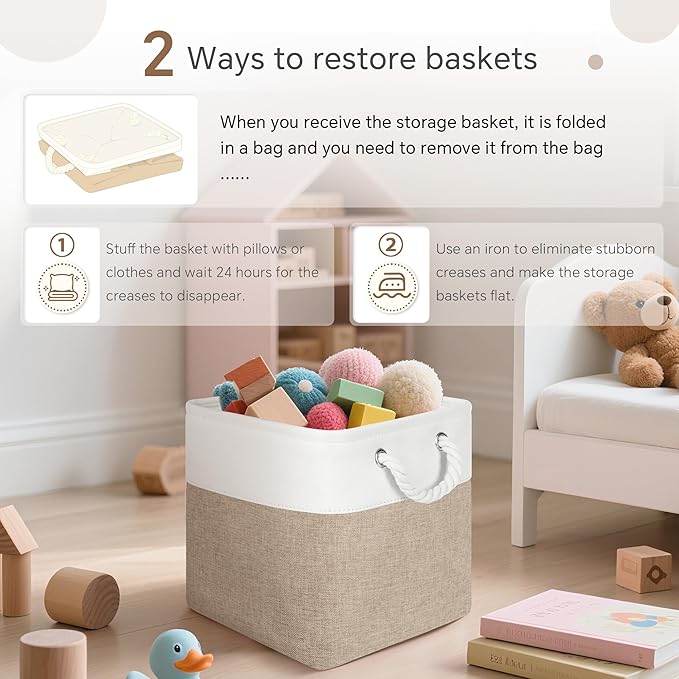 Fabric Cubes Storage Basket, 6 Pack 11x11 inch - Image 5