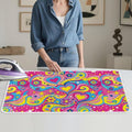 Boho 70s Hippie Style Ironing Mat Foldable Heart Shaped Pattern Ironing Pad by PJHEQOXE