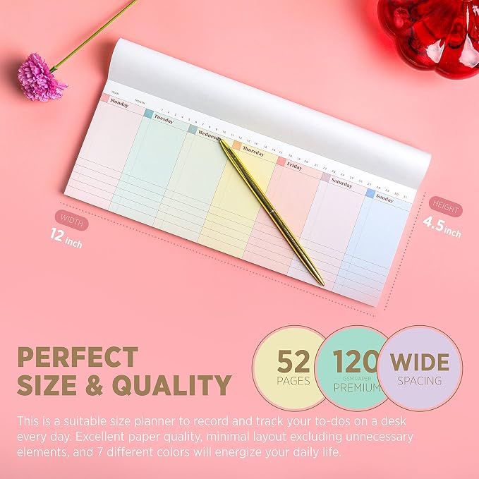 Oriday Weekly Calendar Planner Notepad Tear Off Pad - Image 4