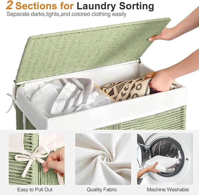 WOWLIVE Double Laundry Hamper - Image 6