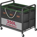 Tajsoon 350L Extra Large Laundry Sorter 6 Section, Heavy Duty Laundry Basket by Tajsoon