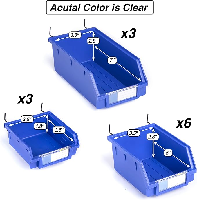 Pegboard Bins - Set of 12, Accessories, Attachments, Garage Storage, Craft Room - Image 2