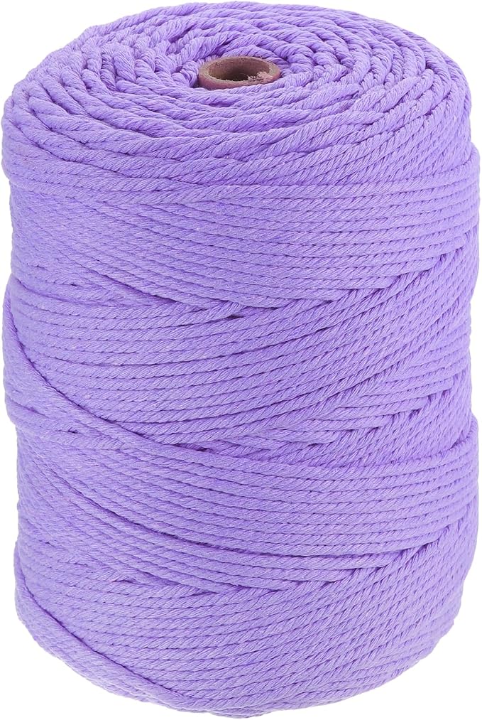 HARFINGTON Natural Macrame Cord 3mm x 328 Yards 4 Strand Twisted Cotton Macrame by HARFINGTON