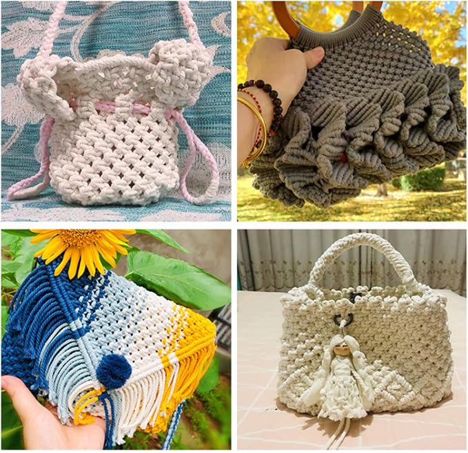 HAPYLY Macrame Cord Natual Macrame Cotton Cord DIY Craft Cord Spool Twine - Image 4