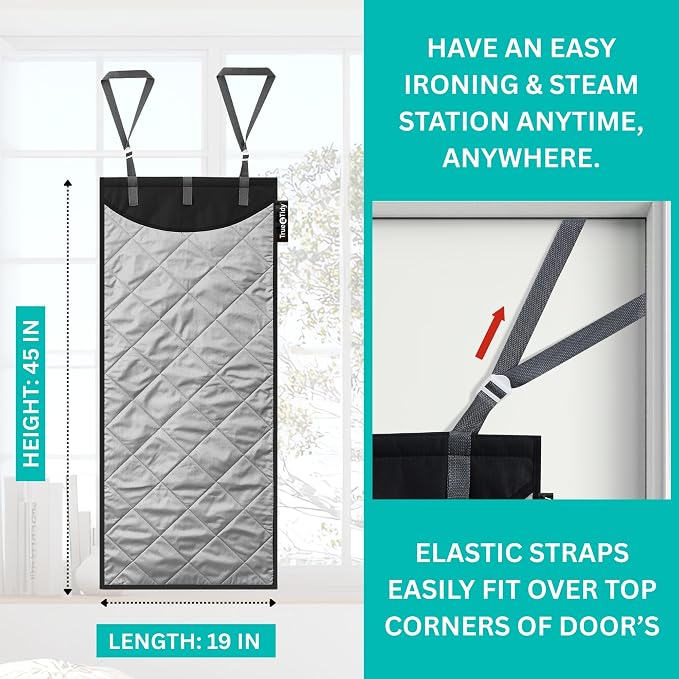 True & Tidy XL Over The Door Protective Clothes Steamer Pad, Ironing and Press - Image 2