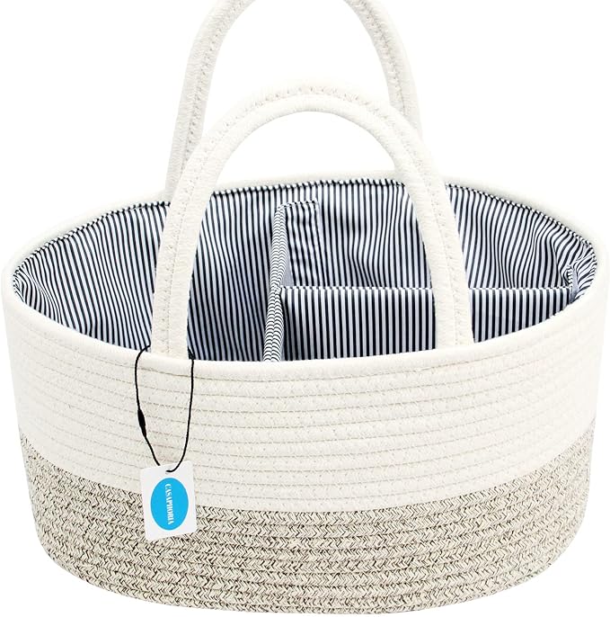 Casaphoria Caddy Organize Woven Hamper Cotton Rope Basket Caddy - Image 3
