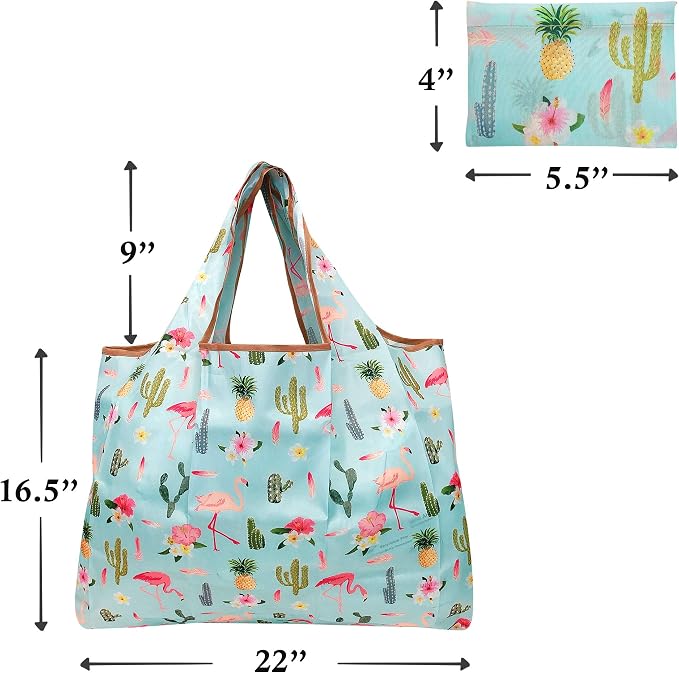 allydrew Large Foldable Tote Nylon Reusable Grocery Bag - Image 6
