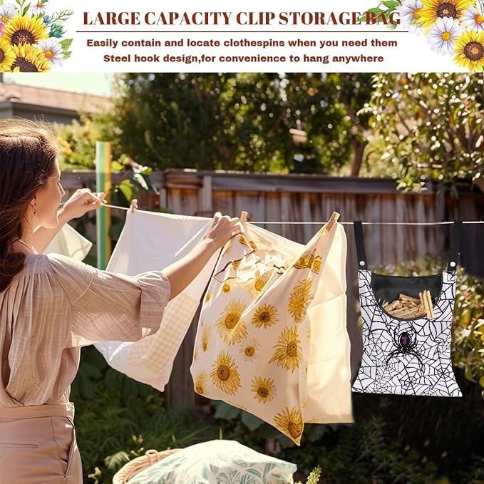 Spider Cobweb Clip Storage Bag Multi Purpose Clothespin Storage Organizer - Image 5