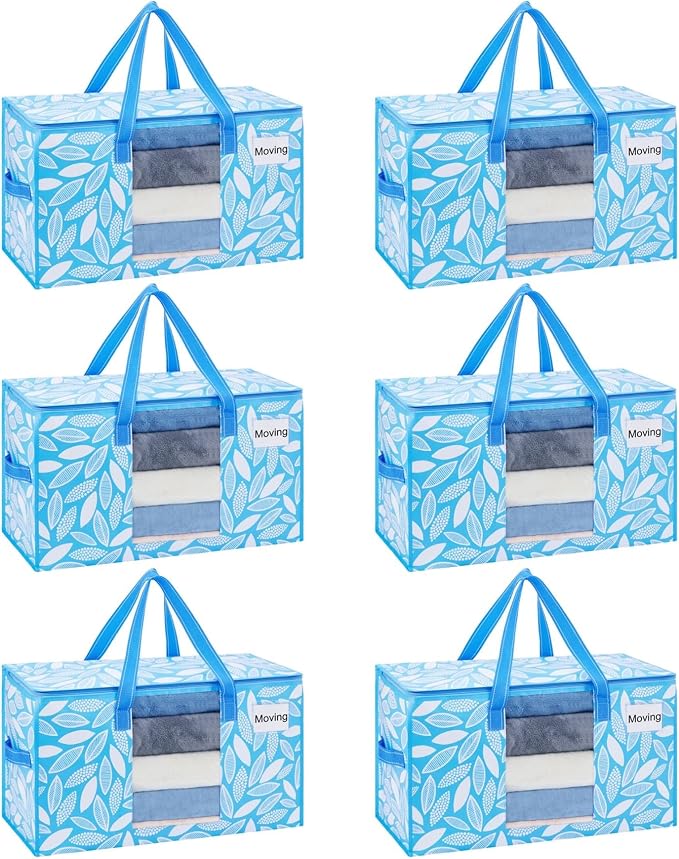 VENO 6 Pack Moving Bags, Storage Bins by Veno
