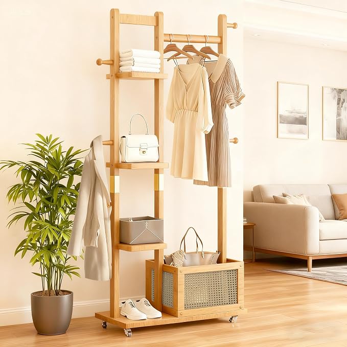 Solid Wood Coat Rack Clothing Rack by Vulacko