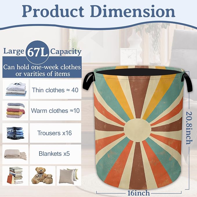 Vintage Sun Laundry Hamper - Image 2