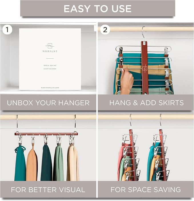 MORALVE Skirt Hangers Space Saving - Image 7
