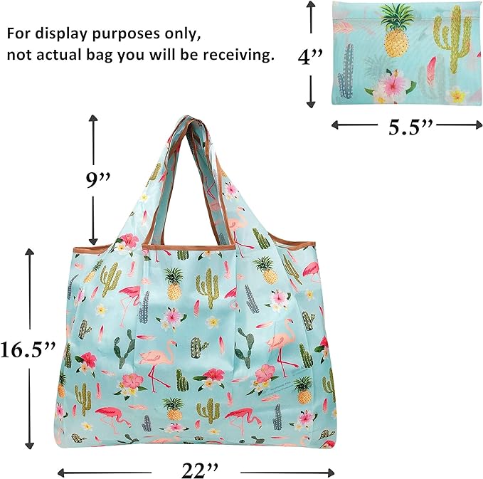allydrew Large Foldable Tote Nylon Reusable Grocery Bag - Image 6