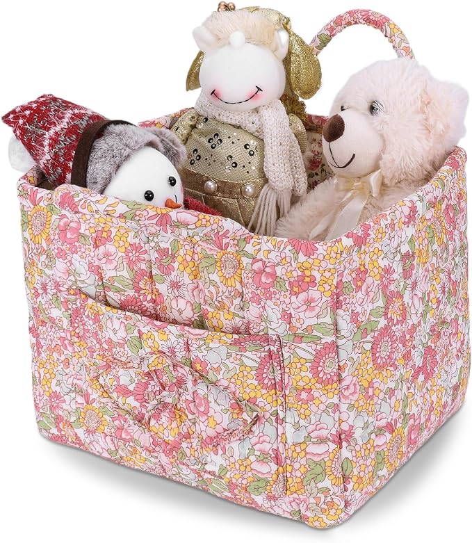 Storage Basket Boho Fabric Large Collapsible Floral Laundry Nursery Hamper by Ankick