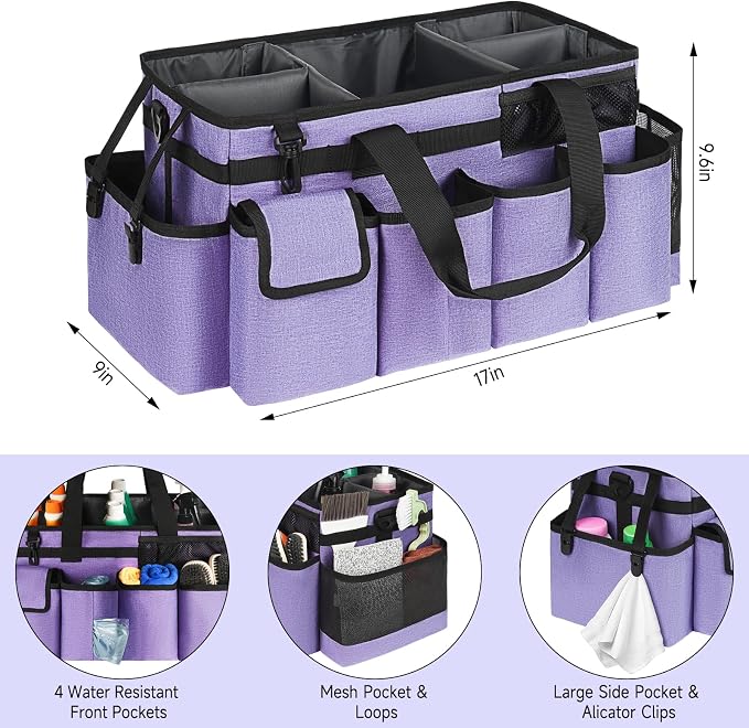 Cleaning Caddy Bag, Extra Large Cleaning Supplies Organizer - Image 4