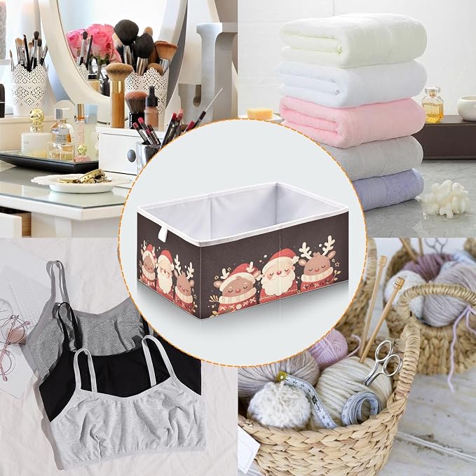 senya Large Storage Bins Deer Sweater Santa Claus Collapsible Foldable Storage - Image 5