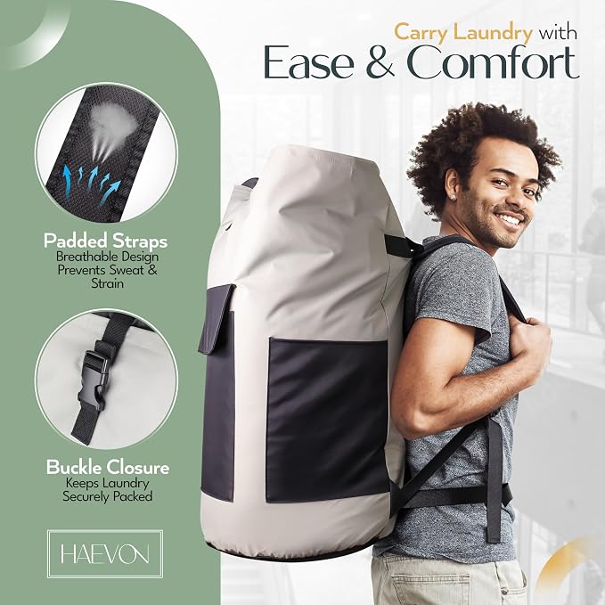 Haevon Laundry Backpack - 131L Heavy Duty Laundry Bag - Image 5