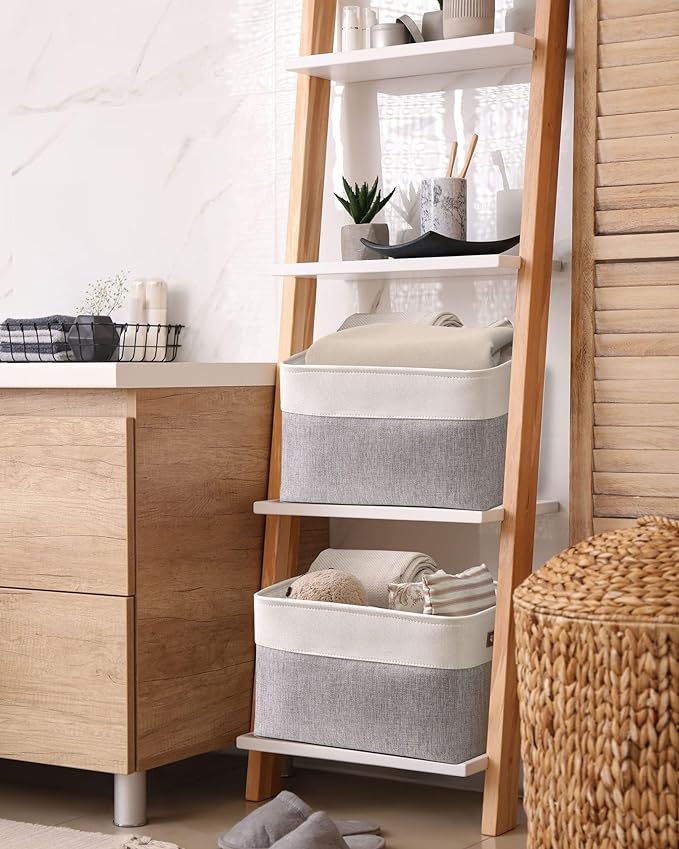 DECOMOMO Fabric Storage Baskets, Linen Closet Organizer Bins - Image 6