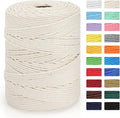 Macrame Cord 4mm x 328yd | 100% Natural Cotton Macrame Rope | 4 Strand Twisted by MacraBoho
