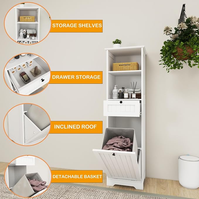Tall Tilt Out Laundry Room Cabinets and Storage - Image 4