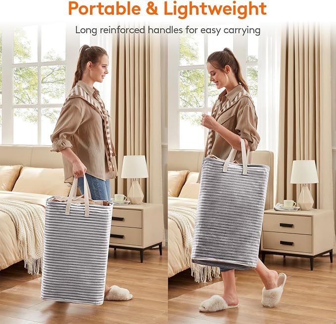 Lifewit 2 Pack Laundry Basket 80L Each, Collapsible Clothes Hamper - Image 4