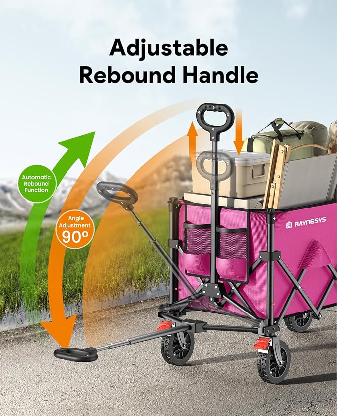 Wagons Carts Foldable, Collapsible Foldable Wagon 330lbs Capacity, Large - Image 8