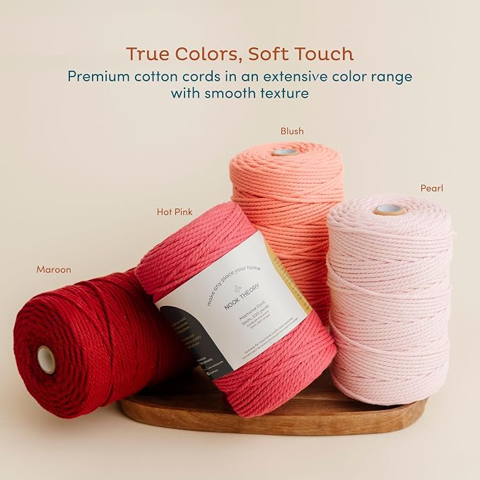 Nook Theory Macrame Cord - 4mm 109 Yards Cotton Rope - Image 6