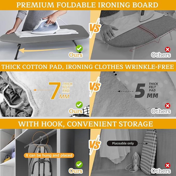 Small Ironing Board, Sonhomay Mini Ironing Board, Tabletop Iron Board - Image 5