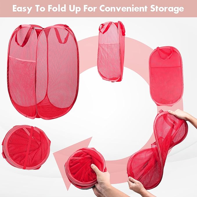DUCOO Pop Up Hamper, Foldable Mesh Laundry Basket - Image 5