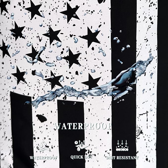 Retro Black and White American Flag Laundry Hamper USA Flag Laundry Basket - Image 5