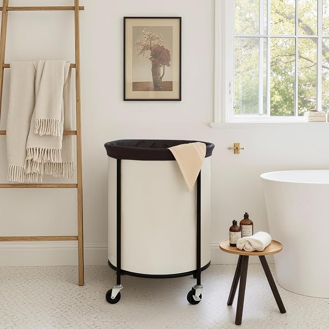 StorageWorks 52.8-Gallon Rolling Laundry Hamper, Heavy-Duty Round Laundry Basket - Image 5