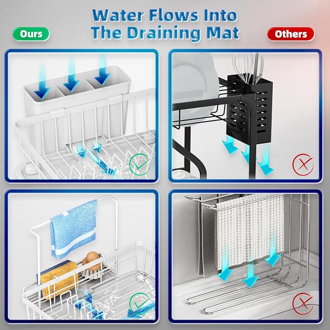 Compact Dish Drying Rack, Dish Drainers - Image 3