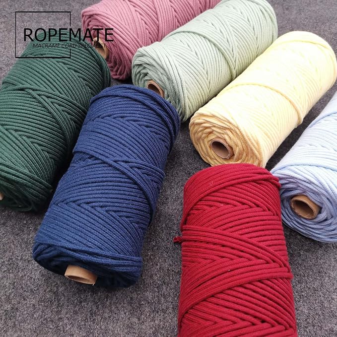 ROPEMATE 100% Cotton Macrame Cord, 3mmx110Yards Soft Braided Cotton String - Image 7