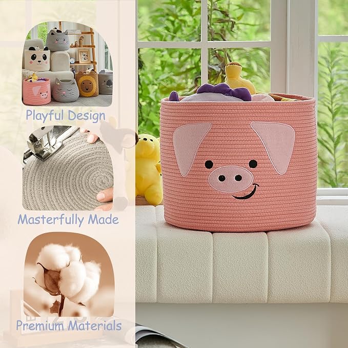 OMERAI Animal Baskets Cotton Rope Woven Storage Basket - Image 6